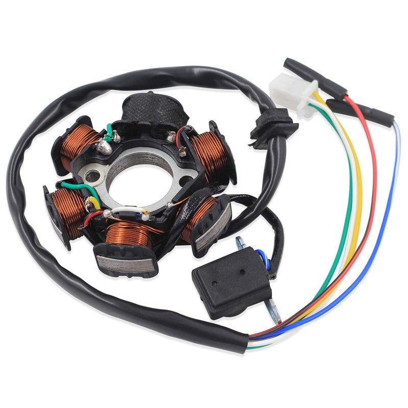 Trkimal Ignition Stator Magneto 5 wire AC 6 Pole Coil for GY6 49cc - 180cc engine, Scooter Moped ATV Dune Buggy Go Kart - Image 1